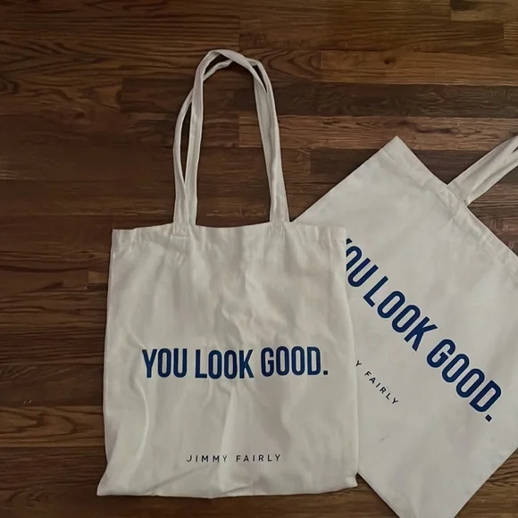 JIMMY FAIRLY YOU LOOK GOOD totes! Set of 2! Regular and large - Picture 2 of 3